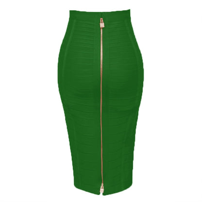 Women's Sexy Solid Zipper Bandage Skirt