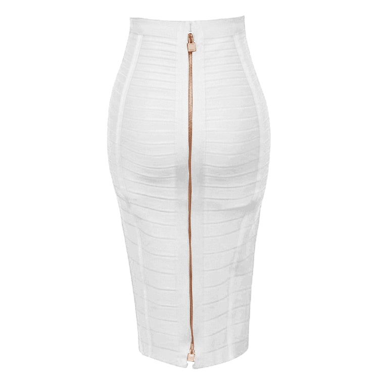 Women's Sexy Solid Zipper Bandage Skirt