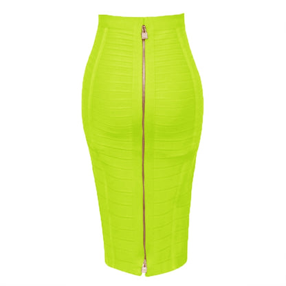 Women's Sexy Solid Zipper Bandage Skirt