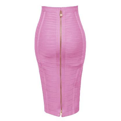 Women's Sexy Solid Zipper Bandage Skirt