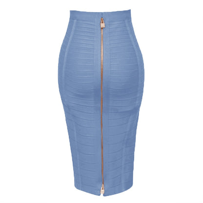 Women's Sexy Solid Zipper Bandage Skirt