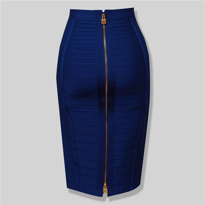 Women's Sexy Solid Zipper Bandage Skirt