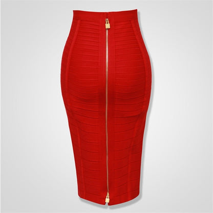 Women's Sexy Solid Zipper Bandage Skirt