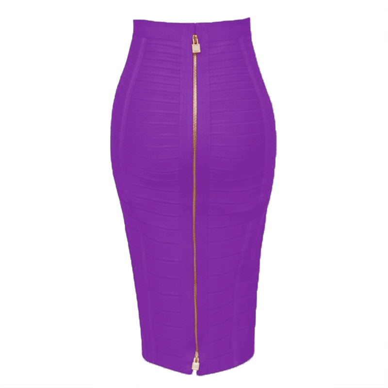 Women's Sexy Solid Zipper Bandage Skirt