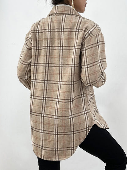 Autumn Vintage Plaid Shirt Women