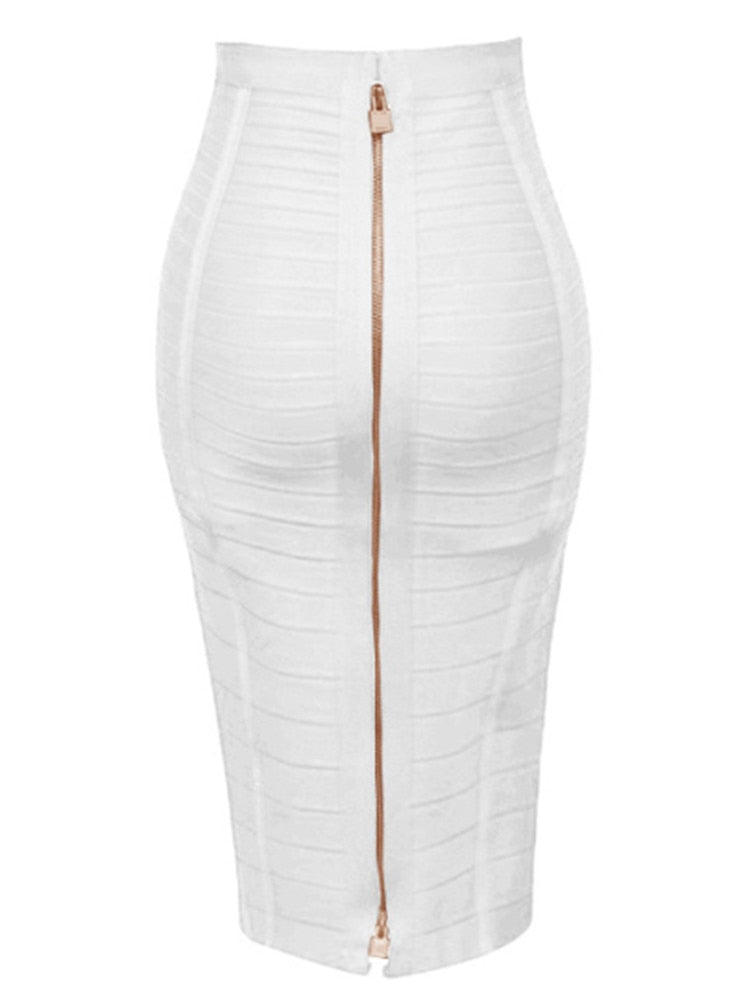 Women's Sexy Solid Zipper Bandage Skirt