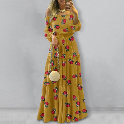 Ladies Off-Shoulder Lace Up Belted Maxi Dress